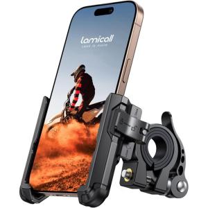 imageLamicall Motorcycle Bike Phone Mount  No Block Camera 1s Lock Bike Cell Phone Holder Clamp Bicycle Scooter Handlebar Clip for iPhone 16 15 14 Pro Max Galaxy S25 S24 Ultra 477quot Phones