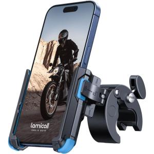 imageLamicall Motorcycle Phone Mount Holder  Camera Friendly 1s Lock Bike Phone Holder Handlebar Clamp Bicycle Scooter Phone Clip for iPhone 16 Pro Max 15 14 13 Galaxy S25 Ultra 477quot PhonesBlue