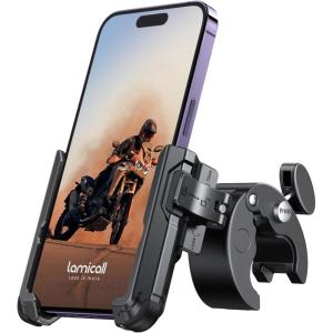 imageLamicall Motorcycle Phone Mount Holder  Camera Friendly 1s Lock Bike Phone Holder Handlebar Clamp Bicycle Scooter Phone Clip for iPhone 16 Pro Max 15 14 13 Galaxy S25 Ultra 477quot PhonesBlack