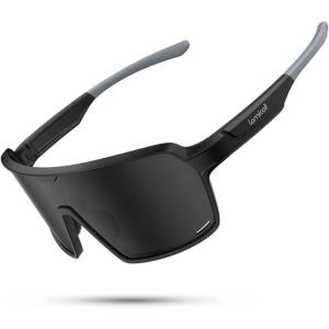 imageLamicall Polarized Sports Sunglasses for Men Women UV400 Protection Sun Glasses for Running Cycling Baseball Fishing GolfBlack Framegray Lens