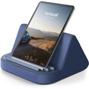 imageLamicall Tablet Stand Tablet Pillow Holder  Case Friendly Tablet Pillow Soft Pad with Pocket for Lap Bed and Sofa Compatible with iPad Pro Air Mini Kindle Galaxy and More 413quot Devices Blue