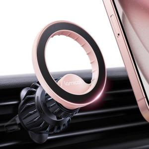 imageLamicall for MagSafe Car Mount  20 Super Magnets Magnetic Car Phone Mount Air Vent Phone Holder Car Hands Free Cell Phone Holder Clip Car Accessories fit iPhone 16 15 14 13 Pro Plus MaxNEW Upgraded  Pink