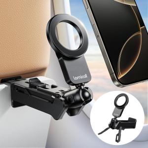imageLamicall for Magsafe Airplane Phone Holder Airplane Travel Essentials for Flying Plane Handsfree Airport Phone Mount Long Flight Must Haves for Woman Man Fits iPhone 16 15 14 Pro Max SeriesBlack