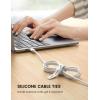 image10Pack Silicone Cable Ties Cord Organizer Wrap  Lamicall Durable Reusable Wire Management with Lock Buckle Elastic Charger Cable Strap Ties Electrical Cord Keeper for Travel Home AccessoriesWhite