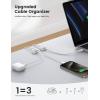 image3in1 Cord Spring Clip Holder  Lamicall Small Clips for Desk Cable Organizer Adhesive Adjustable Cable Holder for Charger Wire USB Cord Office Car Cord Management Desk Accessories 6PcsWhite