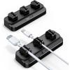 image5Pack Cable Spring Holder Clips Cord Organizer for Desk  Lamicall Adjustable Cord Wire Holder Keeper Phone Charger Organizer Clips Wire Cable Management for Nightstand Wall Car Office DesktopBlack