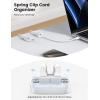 image5Pack Cable Spring Holder Clips Cord Organizer for Desk  Lamicall Adjustable Cord Wire Holder Keeper Phone Charger Organizer Clips Wire Cable Management for Nightstand Wall Car Office DesktopWhite