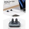 image5Pack Cable Spring Holder Clips Cord Organizer for Desk  Lamicall Adjustable Cord Wire Holder Keeper Phone Charger Organizer Clips Wire Cable Management for Nightstand Wall Car Office DesktopBlack