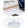 image5Pack Cable Spring Holder Clips Cord Organizer for Desk  Lamicall Adjustable Cord Wire Holder Keeper Phone Charger Organizer Clips Wire Cable Management for Nightstand Wall Car Office DesktopWhite