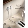 image8Pack Cord Organizer 1s Lock Spring Cable Management Clips  Lamicall Desk Cord Holder Adhesive Cute Round Cable Clip Phone Charger Wire Organizer Keeper for Nightstand Car Office Accessory White8Pack