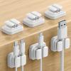 image3in1 Cord Spring Clip Holder  Lamicall Small Clips for Desk Cable Organizer Adhesive Adjustable Cable Holder for Charger Wire USB Cord Office Car Cord Management Desk Accessories 6PcsWhite