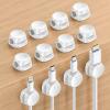 image8Pack Cord Organizer 1s Lock Spring Cable Management Clips  Lamicall Desk Cord Holder Adhesive Cute Round Cable Clip Phone Charger Wire Organizer Keeper for Nightstand Car Office Accessory White12Pack