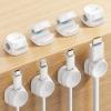 image8Pack Cord Organizer 1s Lock Spring Cable Management Clips  Lamicall Desk Cord Holder Adhesive Cute Round Cable Clip Phone Charger Wire Organizer Keeper for Nightstand Car Office Accessory White8Pack