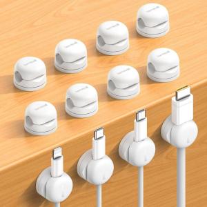 image12Pack Rotatable Cord Organizer Office Desk Nightstand Accessories  Lamicall Cord Holder Management Mothers Day for Mother Birthday Gifts for Father Teens Friends Desk Phone Charger Holder12Pack