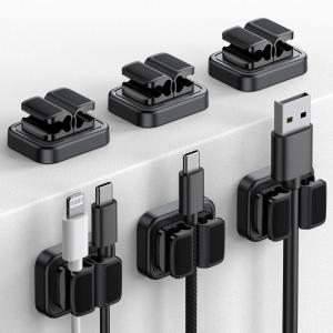 image3in1 Cord Spring Clip Holder  Lamicall Small Clips for Desk Cable Organizer Adhesive Adjustable Cable Holder for Charger Wire USB Cord Office Car Cord Management Desk Accessories 6PcsBlack