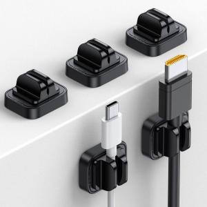 image5Pack Cable Spring Holder Clips Cord Organizer for Desk  Lamicall Adjustable Cord Wire Holder Keeper Phone Charger Organizer Clips Wire Cable Management for Nightstand Wall Car Office DesktopBlack