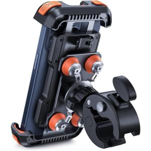 imageLamicall Motorcycle Phone Mount Holder  Dual Vibration Dampener Upgrade Handlebar Clip Motorcycle Cell Phone Holder Bike Phone Mount Fit iPhone 16151413 Pro Max 4767quot Phones BlackOrange