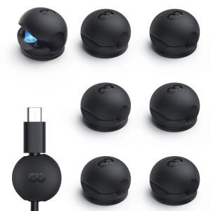 image8Pack Silicone Magnetic Cord Organizer Clips  Lamicall Durable Mini Desk Cable Management for Phone Charger Strong Magnet Adhesive Cord Holder for Nightstand Home Office Organizer Accessories